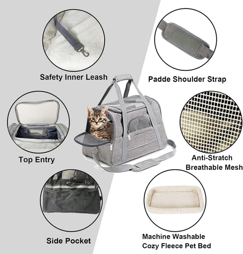 kathson Rabbit Travel Carrier Bag Airline Approved Pet Pocket Breathable Mesh Window Portable Hand Bag with Locking