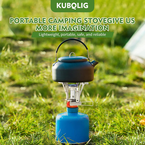 Portable Camping Stove, Specialized Backpacking Stove with Piezo Ignition, Wind-Resistance for Outdoor Cooking