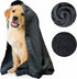 My Doggy Place Super Absorbent Microfiber Towel for Dog Bathing, Charcoal with Paw Print, 2 Pack