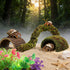 6 PETKNOWS Hermit Crab Accessories, Pieces Hermit Crab Climbing Toys Coconut Shell Hut with Moss Ladder and Natural