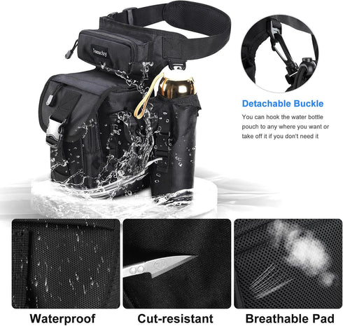 Pack Jueachy Drop Leg Bag for Men Tactical Metal Detecting Thigh with Water Bottle Pouch