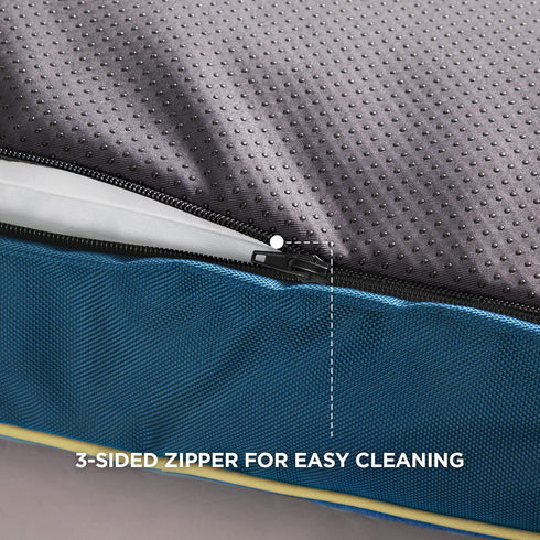 Bedsure Waterproof Dog Beds for Medium Dogs, 4 inch Thick Bed with Removable Washable Cover, Pet Bed Mat Pillows, Navy