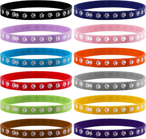Newborn Puppy Collars, 12 Pcs Adjustable Super Soft Nylon Whelping Collars for Newborn Puppies, Dog Identification Bands