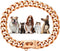 Rose Gold Chain Dog Collar, 19mm 18K Gold Cuban Link with Secure Snap Buckle for Large Pitbull (26")