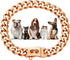 Rose Gold Chain Dog Collar, 19mm 18K Gold Cuban Link with Secure Snap Buckle for Large Pitbull (26")