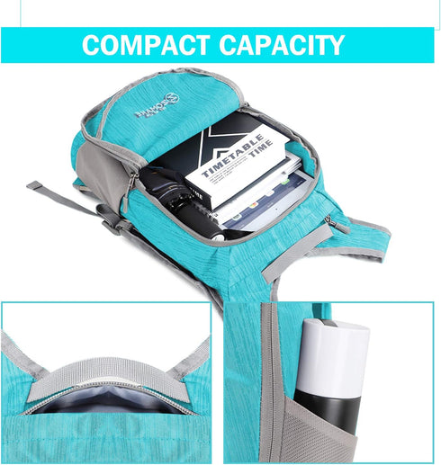 ZOMAKE Ultra Lightweight Packable Backpack 18L, Small Water Resistant Folding Daypack for Travel (Aqua Blue)