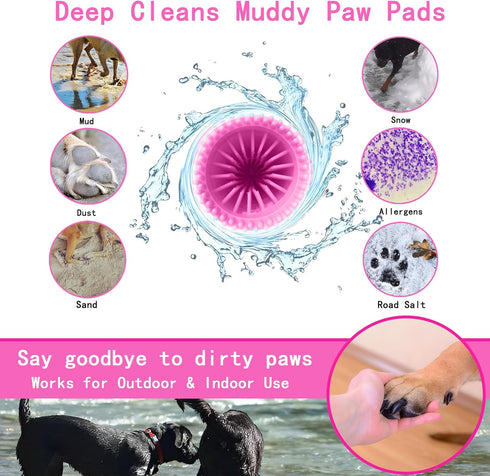 Kabetig 2-in-1 3 Dog Paw Cleaner Kit for L/XL Dogs - Quick Clean No Full Bath, Paw Wash Cup with Detachable Silicone