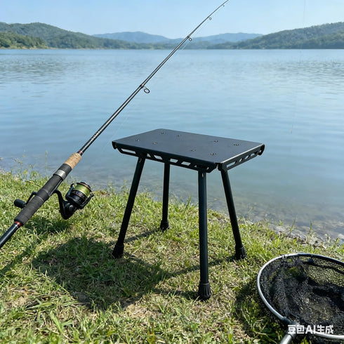 Outdoor Portable Camping Chair and Table Dual-Use, Liftable Stool for Fishing, Camping, Hiking, Lightweight Folding