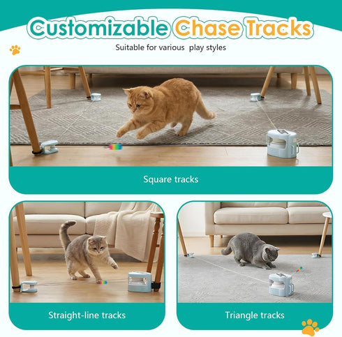 ICECTR Interactive Cat Toy for Indoor Cats,Electric Remote Control Cat Chaser,Auto/Manual Control DIY Cat Feather Toy