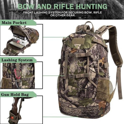 Hunting Backpack Durable Pack with Bow and Rifle Carry System for Camping Hiking