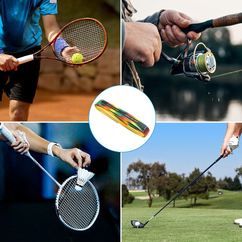 PATIKIL Racket Overgrip with Damping Ridges, PU Grip Tapes Non-Slip Absorbent for Tennis and Badminton