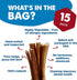 Best Bully Sticks 6 Inch All-Natural Bully Sticks for Dogs - 15 Pack, Fully Digestible, Grass-Fed Beef