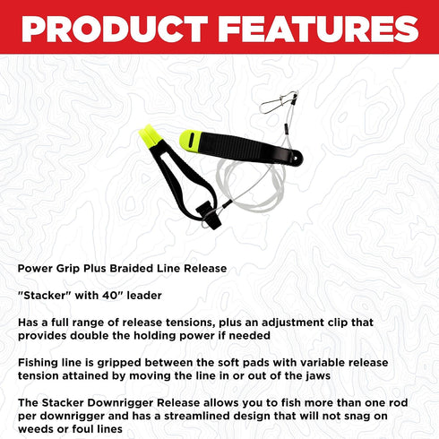 #1191 48-Inch Scotty Power Grip Plus Stacker Release, Leader "Great for Braid", Black