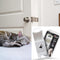 Steel Cat Door Strap and Latch, Sturdy Door Holder for Dogs and Kids, White Powder Coated Cat Door Latch