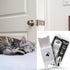 Steel Cat Door Strap and Latch, Sturdy Door Holder for Dogs and Kids, White Powder Coated Cat Door Latch