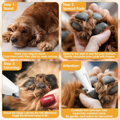 Trimmer, 2 Trimmer, Palksky Dog Paw Upgraded Speed Dog Grooming Kit with LED Display, Type-C Rechargeable Waterproof