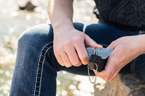 Smith & Wesson Benji 2.5in Folding Keychain Knife, 1.75in Modified Tanto Blade, G10 Handle for Outdoor EDC