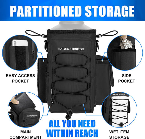 NATURE PIONEOR Magnetic Gym Bag for Men and Women - Magnet Water Bottle Holder Sling Carrier with Crossbody Shoulder