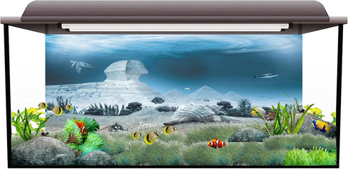 AWERT 48x24 inches Egyptian Pyramid Aquarium Background Egypt and Sphinx Underwater World Antique Architecture Fish Tank Background Vinyl Background