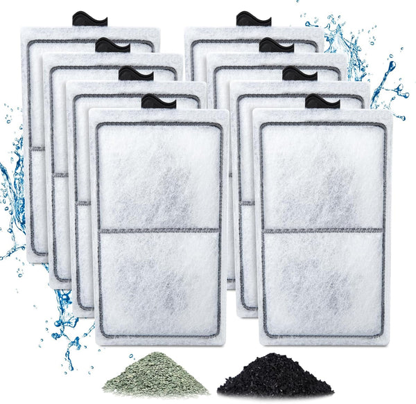 8 Pack PF-S Filter Cartridges for Top Fin Silenstream PF10 Power Filters - Replacement Aquarium Carbon Cartridge