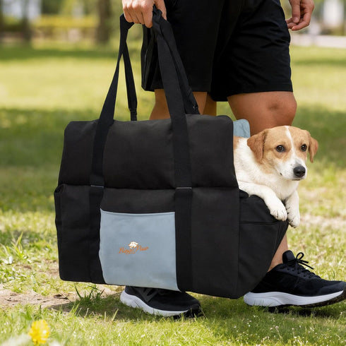 Dog Car Seat for Small Dogs: Puppy Car Seats Bed Waterproof with Safety Leash - Pet Carseat Doggy Carrier with Storage