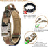 KCUCOP Military Tactical Dog Collar with 2 Patches, 1.5" Width, Adjustable Heavy Duty Metal Buckle for M, L, XL Dogs