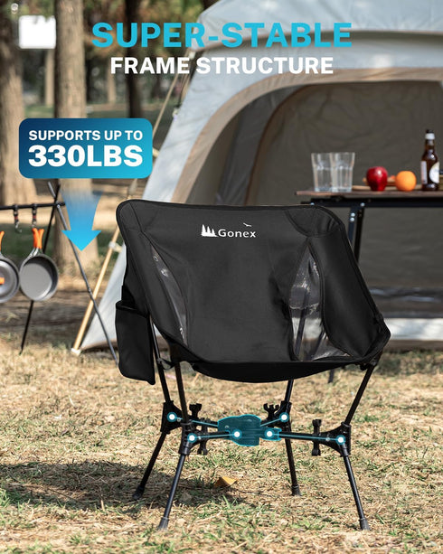 5th Backpacking 330lbs 1 Gonex Portable Camping Chair, The Gen Ultralight Compact Foldable Lightweight Folding Chair