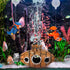 3 Pcs Floating Fish Tank Decorations, Aquarium Air Pump Decorations with Hanging Diver and Retro Submarine Wreck