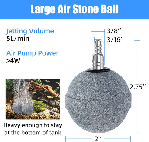 AQUANEAT Pond Air Stone 2 Inch, Air Stone for Aquarium, Long Lasting Aerator Oxygen Diffuser Airstone, Air Pump Accessories for Aquarium, Fish Tank, Hydroponics, Ponds and DWC Reservoirs 2 Pack by AQUANEAT