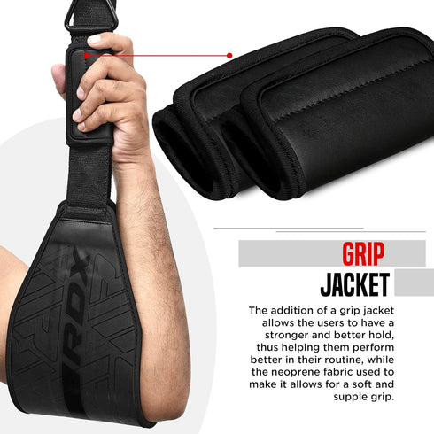 RDX AB Straps for Pull Up Bar Hanging (Pair), Maya Hide Leather Padded Arm Support Slings for Fitness Workout