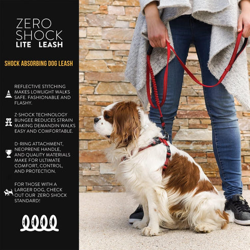 EzyDog Zero Shock Lite Bungee Dog Leash for Small Dogs, Perfect for Dogs 26 lbs or Less, 72, Denim