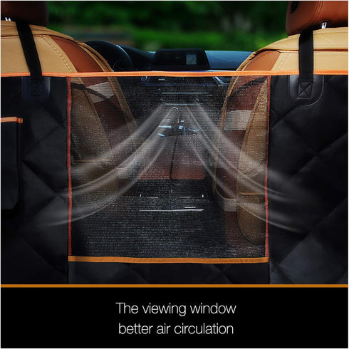 Hammock 4-Layer iBuddy Luxury Dog Car Seat Cover for Back Seat Breathable Mesh Window Dog for Car Heavy Duty Waterproof