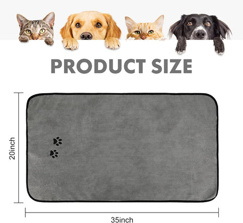 3Pieces Microfiber Pet Bath Towel Dog Towel.Dog Towel Soft Absorbent Drying for Small Medium Large Dogs and Cats with Great for Bathing and Grooming (35 x 20 Inch 3 Colors) by Wipela