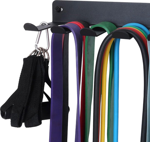 Gym Storage Rack - Resistance Band Rack, Wall Mount Barbell Rack for Heavy Duty Home Gym Equipment Storage