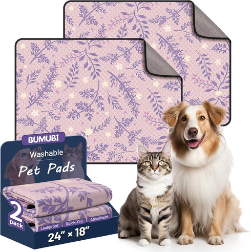 Washable Dog Pee Pads - Absorbent Reusable Puppy Training Pads, Waterproof Leak