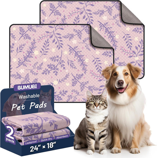 Washable Dog Pee Pads - Absorbent Reusable Puppy Training Pads, Waterproof Leak
