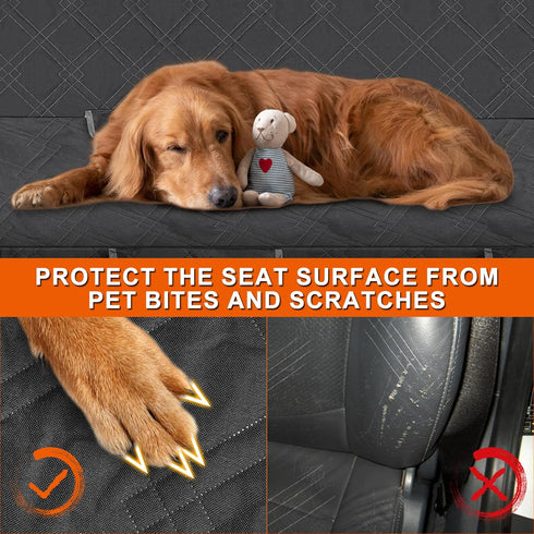 600D Dog Car Seat Cover Compatible with Ford Maverick/Hyundai Santa Cruz, Waterproof Pet Bench Seat Cover for Back