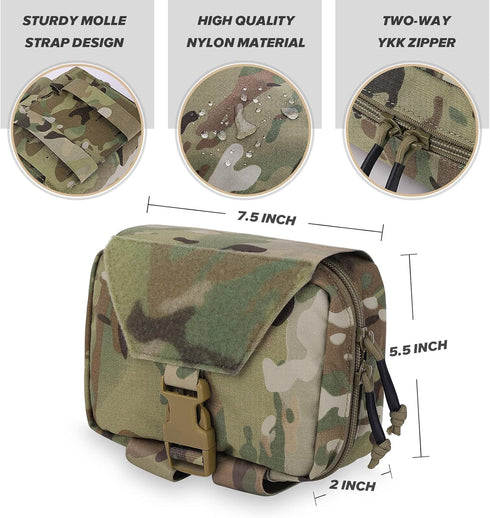 PETAC GEAR Tactical Rip Away Medical Pouch Tear Off First Aid IFAK Pouch Molle & Belt Horizontal Outdoor Emergency