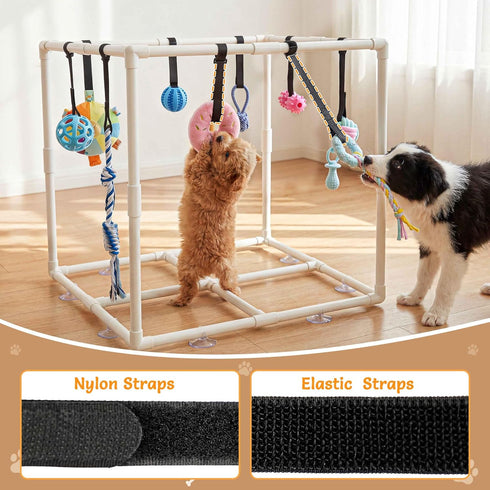 15 23.2" Puppy Play Gym with Puppy Toys, Indoor Jungle Gym with Puppy chewingToys for Teething & Mental Stimulation