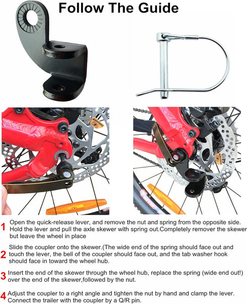 Steel Hitch for Burley Bike Trailer - 12.2 MM Hitch Compatible with Burley Bee, Honey Bee, Old Models