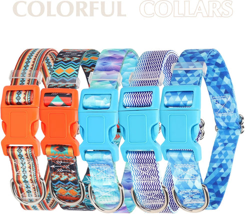 Dog Collar for Large Dogs, Adjustable with African Tribal Aztec Mexican Native Southwestern Boho Pattern for XS, Small,