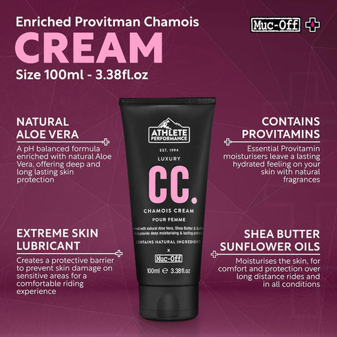Muc-Off Women Luxury Chamois Cream Cycling - Extreme Skin Lubricant - pH Balanced & Deeply Moisturizing | Ideal