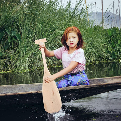 Sturdy Wooden Kayak Paddle for Kids - Perfect for Water Adventures
