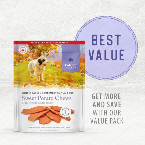 Pack 28oz/795G Caledon Farms Value Sweet Potato Chews Dog Treats