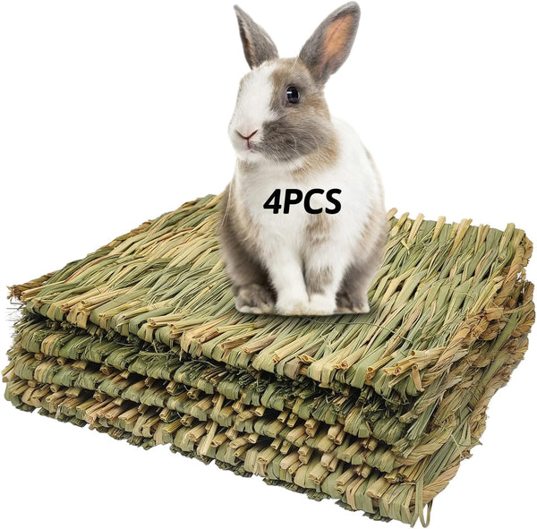 Hamiledyi Grass Mat for Rabbit Bunny Chew Toys Woven Bed Mat for