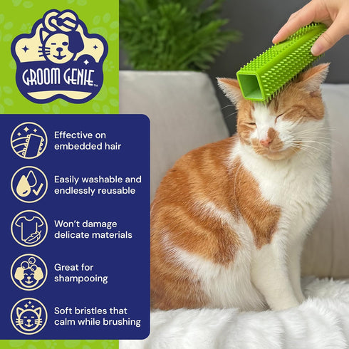 Magic Pet Block Brush - Dog Cat Hair Remover for Sofa, Furniture, Carpet & Clothing (Field Green)