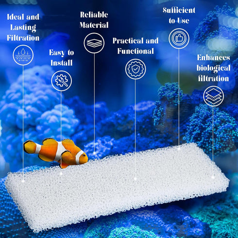 Nosiny 20 Pieces Filter Foam Pad - Compatible with U3 Underwater Sponge Aquarium Filter Accessories