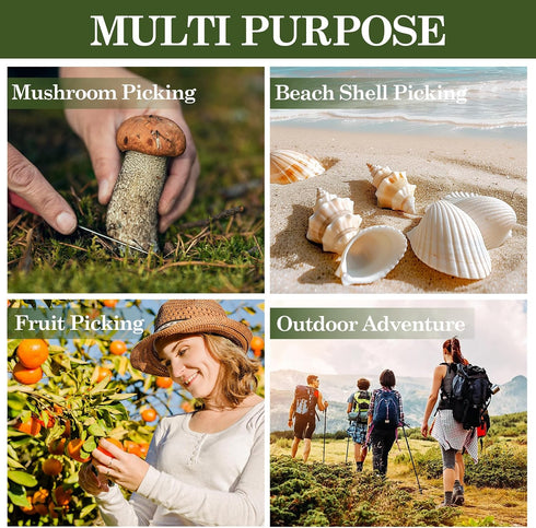Klmnop 5 Pack Mesh Mushroom Foraging Bags with Clip, Drawstring Toggle Closure Mushroom & Rock Collecting Pouch