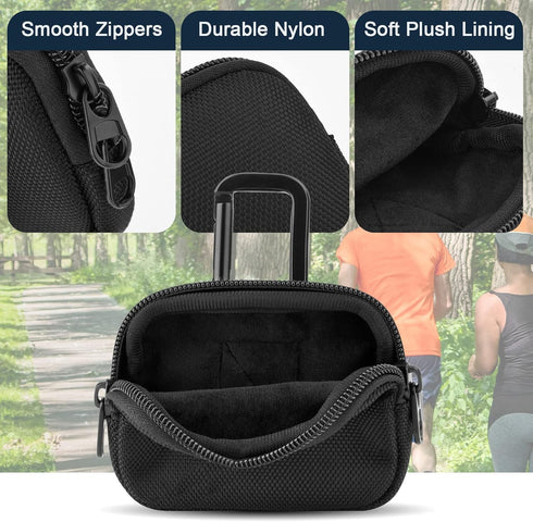 Xxerciz Heart Monitor Case for KardiaMobile Card, Nylon Storage Bag with Carabiner (Case Only)