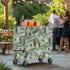 Xumfabuy 80 Rolling Cooler Cart Cover Dollar Print Ice Chest Cover Fits Most Outdoor Utility Cart and QT Drink Cooler